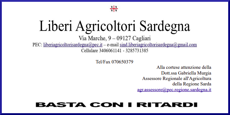 Sosteniamo le proposte e le iniziative di LiberiAgricoltori Sardegna